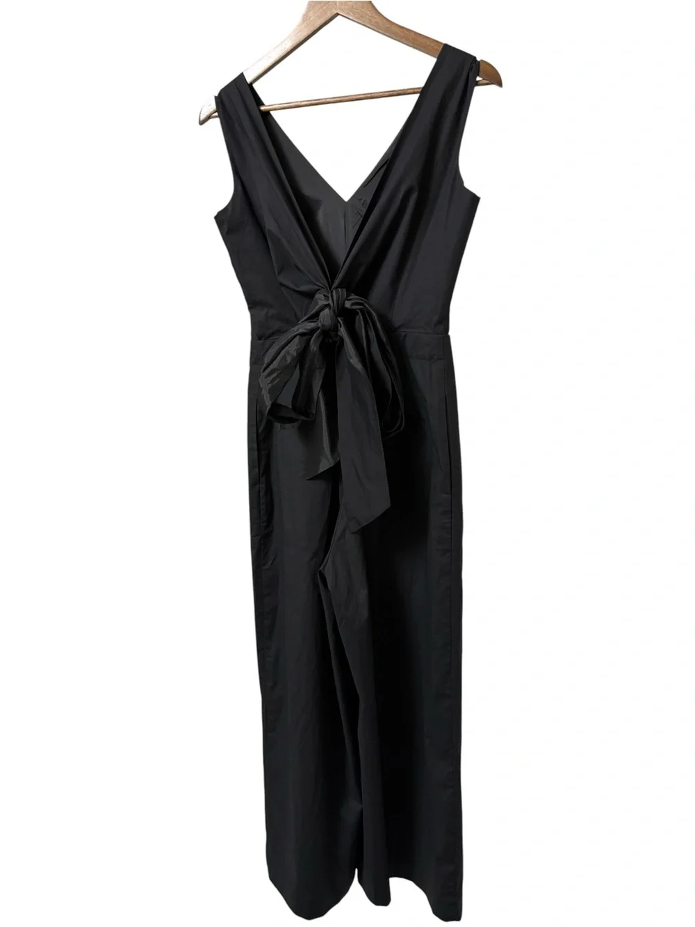 J.Crew black crop wide leg wrap tie stretch poplin tailored v neck jumpsuit 00